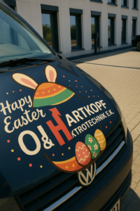 Frühlingsgruß von Elektrotechnik Hartkopf – neue Webseite & Leistungen aus Solingen